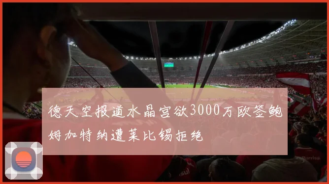 德天空报道水晶宫欲3000万欧签鲍姆加特纳遭莱比锡拒绝